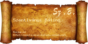 Szentiványi Bálint névjegykártya