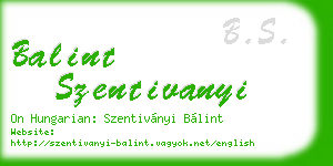 balint szentivanyi business card